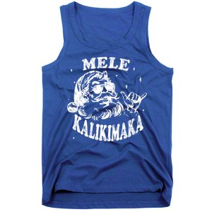 Hawaiian Christmas Santa Shaka Mele Kalikimaka Retro Hawaii Gift Tank Top