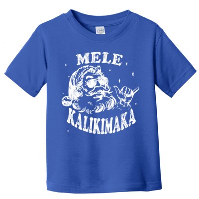 Hawaiian Christmas Santa Shaka Mele Kalikimaka Retro Hawaii Gift Toddler T-Shirt