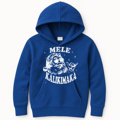 Hawaiian Christmas Santa Shaka Mele Kalikimaka Retro Hawaii Gift Kids Hoodie