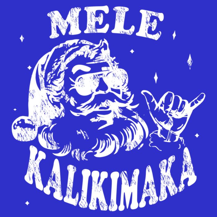 Hawaiian Christmas Santa Shaka Mele Kalikimaka Retro Hawaii Gift Kids T-Shirt