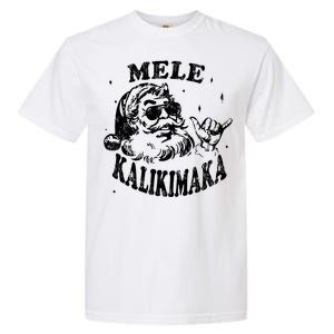 Hawaiian Christmas Santa Shaka Mele Kalikimaka Retro Hawaii Gift Garment-Dyed Heavyweight T-Shirt