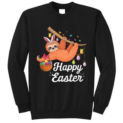 Happy cute sloth with Bunny ears & Egg Hunting Easter sloth Sweatshirt