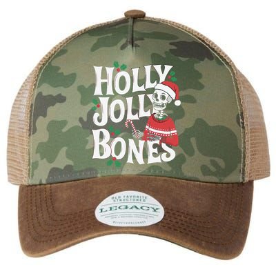 Holly Christmas Skeleton Santa Funny Xmas Legacy Tie Dye Trucker Hat