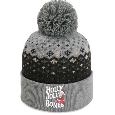 Holly Christmas Skeleton Santa Funny Xmas The Baniff Cuffed Pom Beanie