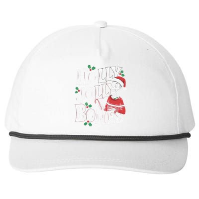 Holly Christmas Skeleton Santa Funny Xmas Snapback Five-Panel Rope Hat