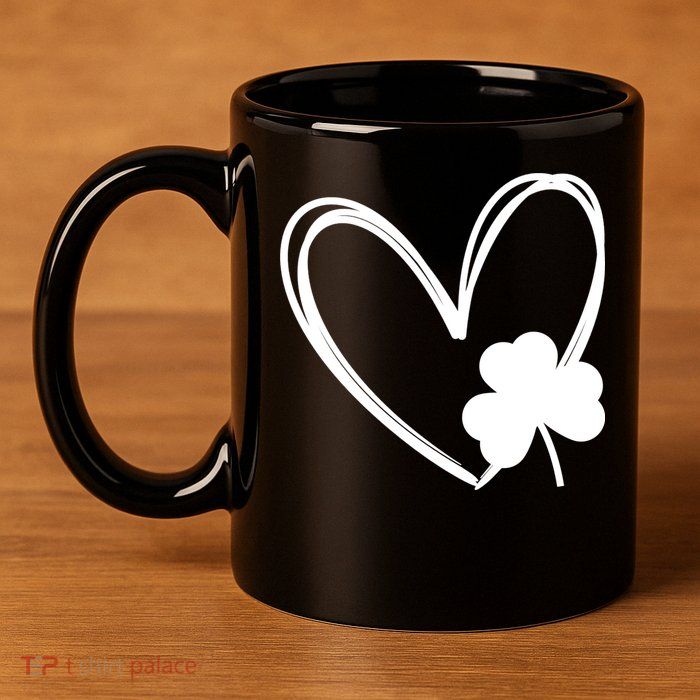 Heart Clover St Patrick's Day 11oz C Handle Ceramic Mug