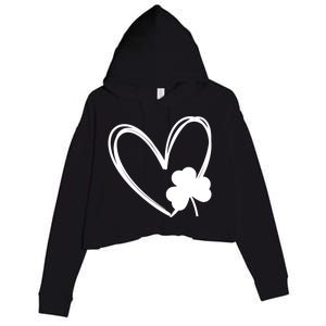 Heart Clover St Patrick's Day Crop Fleece Hoodie