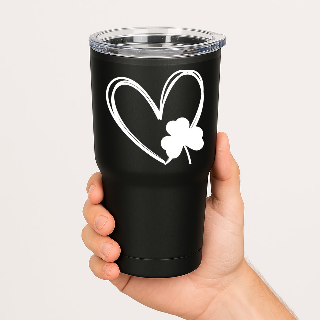 Heart Clover St Patrick's Day Tumbler