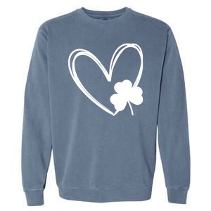 Heart Clover St Patrick's Day Garment-Dyed Sweatshirt