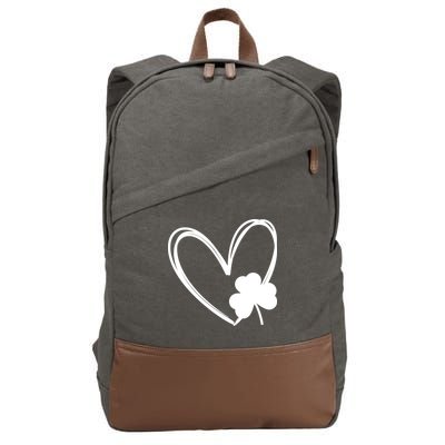 Heart Clover St Patrick's Day Cotton Canvas Backpack