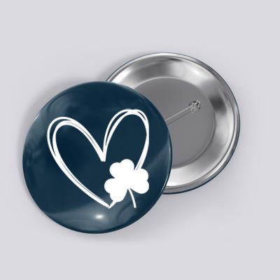 Heart Clover St Patrick's Day Button