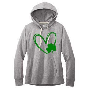 Heart Clover St Patrick's Day Women's Fleece Hoodie