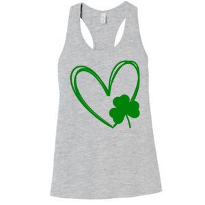 Heart Clover St Patrick's Day Women's Racerback Tank