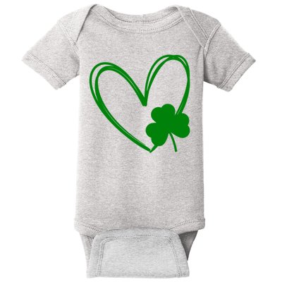 Heart Clover St Patrick's Day Baby Bodysuit