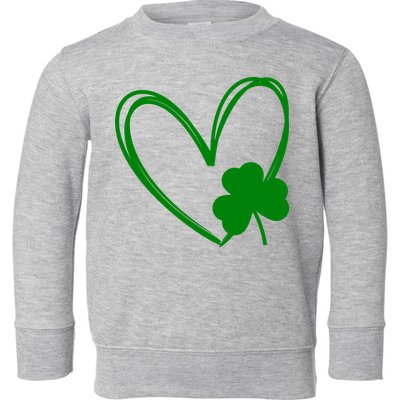 Heart Clover St Patrick's Day Toddler Sweatshirt