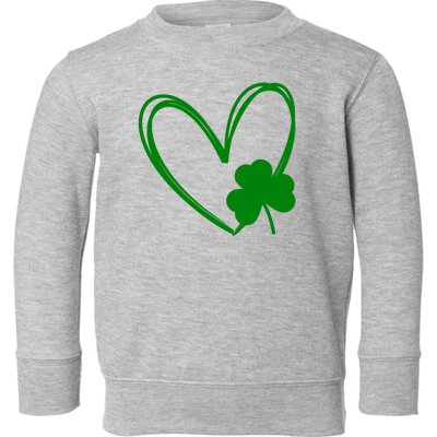 Heart Clover St Patrick's Day Toddler Sweatshirt