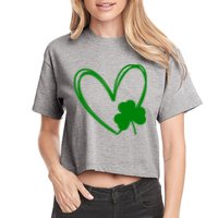 Heart Clover St Patrick's Day Crop Top