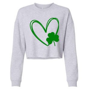 Heart Clover St Patrick's Day Cropped Pullover Crew