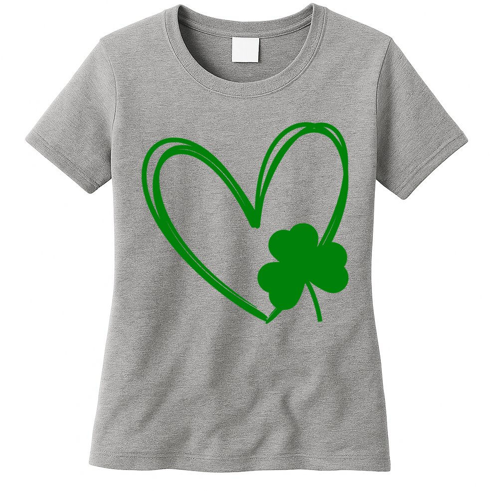 Heart Clover St Patrick's Day Womens T-Shirt