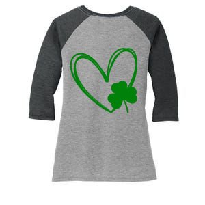 Heart Clover St Patrick's Day Women's Tri-Blend 3/4-Sleeve Raglan Shirt