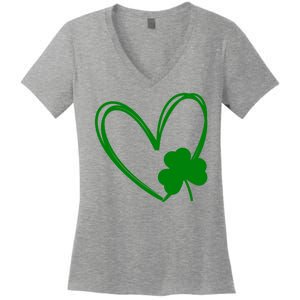 Heart Clover St Patrick's Day Women's V-Neck T-Shirt