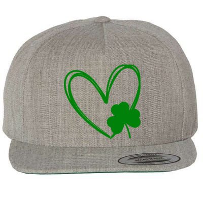 Heart Clover St Patrick's Day Wool Snapback Cap