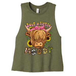 Highland Cow Scottish Highland Cow Women's Racerback Cropped Tank