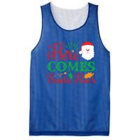 Here Comes Santa Claus Or Paws Christmas Things Gift Mesh Reversible Basketball Jersey Tank