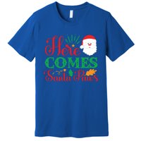 Here Comes Santa Claus Or Paws Christmas Things Gift Premium T-Shirt