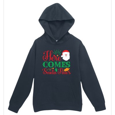 Here Comes Santa Claus Or Paws Christmas Things Gift Urban Pullover Hoodie