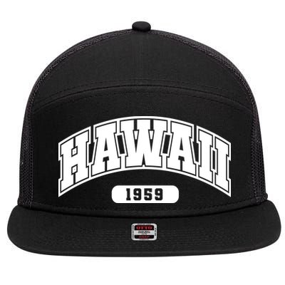 Hawaii Collegiate Style 1959 7 Panel Mesh Trucker Snapback Hat