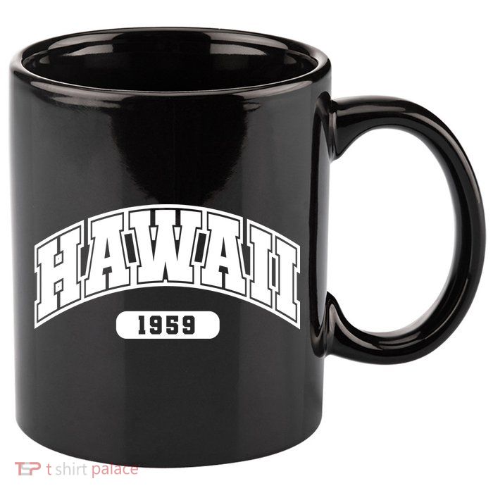 Hawaii Collegiate Style 1959 11oz C Handle Ceramic Mug