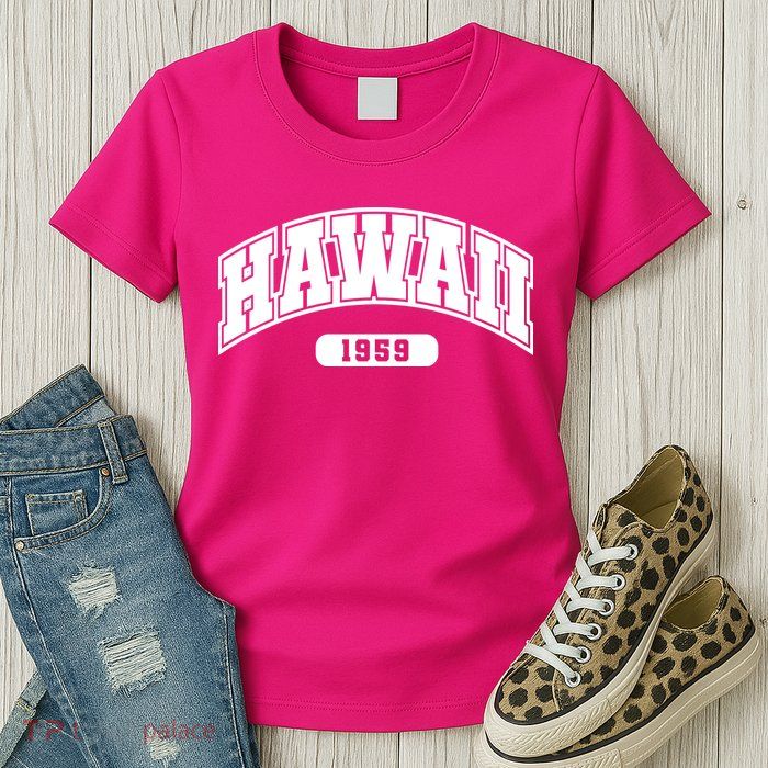 Hawaii Collegiate Style 1959 Womens T-Shirt