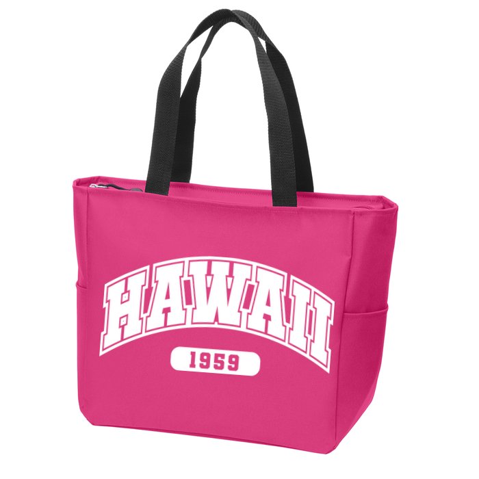 Hawaii Collegiate Style 1959 Zip Tote Bag