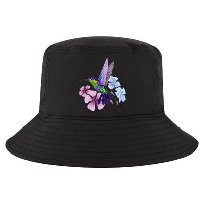 Hummingbird Colibri Snowcap Bird Flowers Tropical Summer Cool Comfort Performance Bucket Hat