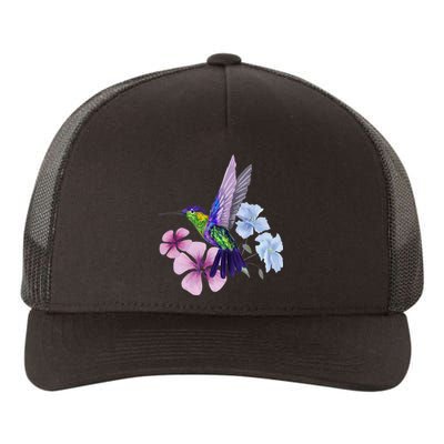 Hummingbird Colibri Snowcap Bird Flowers Tropical Summer Yupoong Adult 5-Panel Trucker Hat