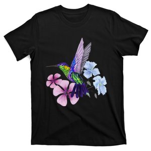 Hummingbird Colibri Snowcap Bird Flowers Tropical Summer T-Shirt