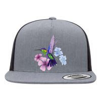 Hummingbird Colibri Snowcap Bird Flowers Tropical Summer Flat Bill Trucker Hat