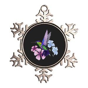 Hummingbird Colibri Snowcap Bird Flowers Tropical Summer Metallic Star Ornament