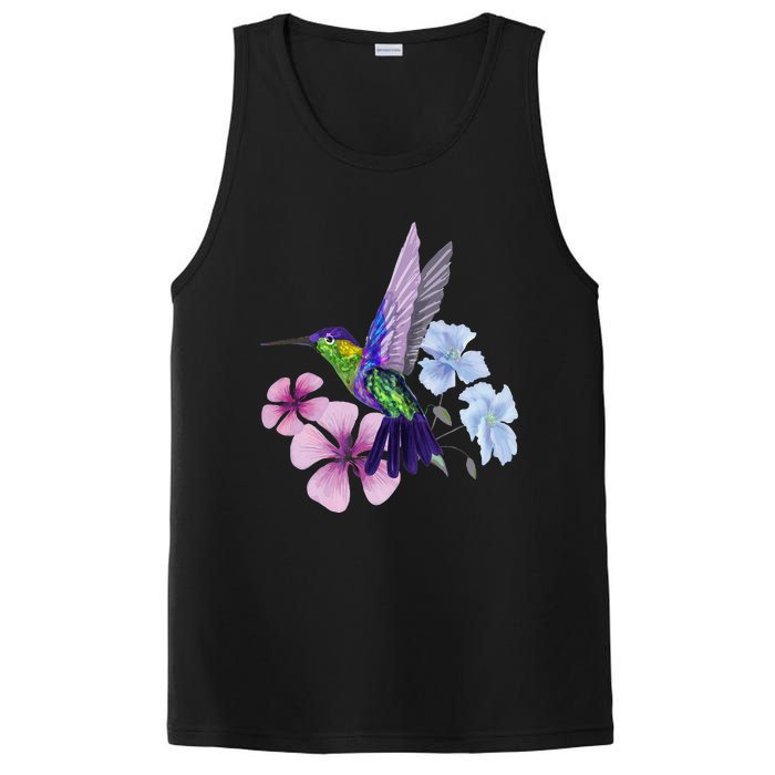 Hummingbird Colibri Snowcap Bird Flowers Tropical Summer PosiCharge Competitor Tank