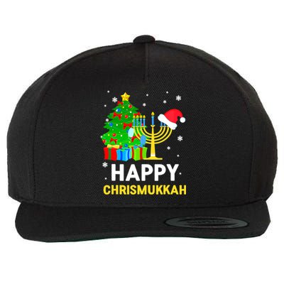 Happy Chrismukkah Santa Hat Christmas Hanukkah Sleep Wool Snapback Cap