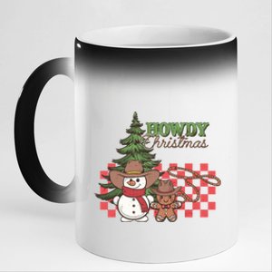 Howdy Christmas Snow Gingerbread Retro Christmas Cow Great Gift 11oz Black Color Changing Mug