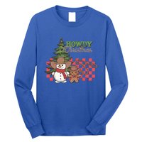 Howdy Christmas Snow Gingerbread Retro Christmas Cow Great Gift Long Sleeve Shirt