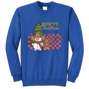 Howdy Christmas Snow Gingerbread Retro Christmas Cow Great Gift Sweatshirt