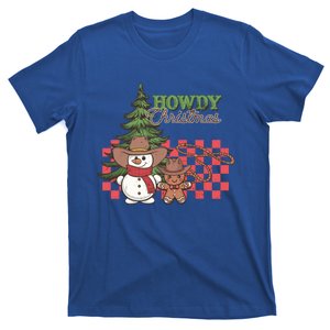 Howdy Christmas Snow Gingerbread Retro Christmas Cow Great Gift T-Shirt