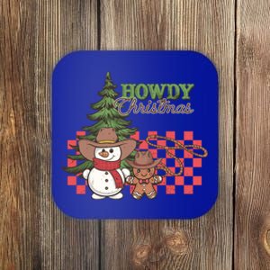 Howdy Christmas Snow Gingerbread Retro Christmas Cow Great Gift Coaster