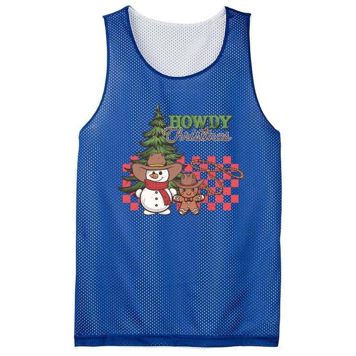 Howdy Christmas Snow Gingerbread Retro Christmas Cow Great Gift Mesh Reversible Basketball Jersey Tank