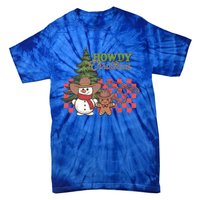 Howdy Christmas Snow Gingerbread Retro Christmas Cow Great Gift Tie-Dye T-Shirt