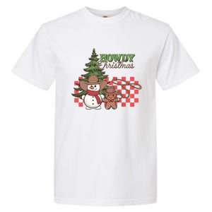 Howdy Christmas Snow Gingerbread Retro Christmas Cow Great Gift Garment-Dyed Heavyweight T-Shirt