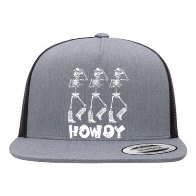 Halloween Cowboy Skeletons Howdy Costume Flat Bill Trucker Hat